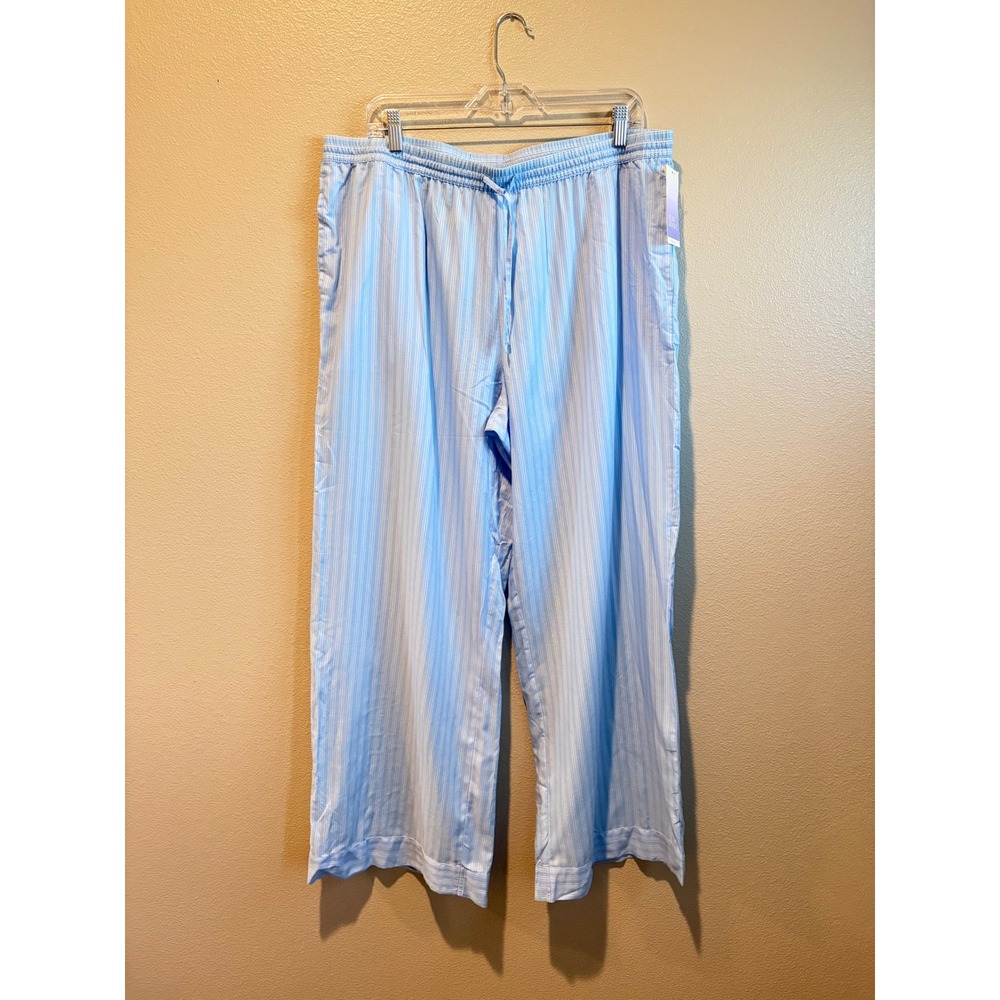 Stars Above Blue White Striped Wide Leg Pajama Pants XL NWT